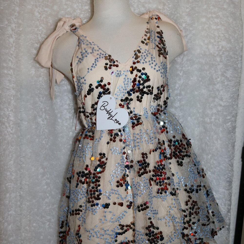 Buddy Love Melanie Firework NWT sequin party dress stunning V-neck - Picture 2 of 12